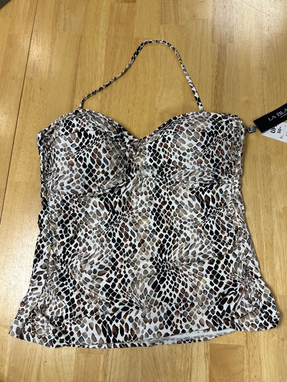 NWT La Blanca Wild Whispers Twist Bandeau Tankini 16
